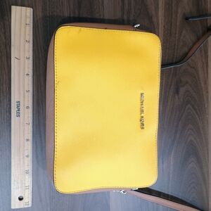 Michael Kors Mustard Yellow and Brown Crossbody Bag